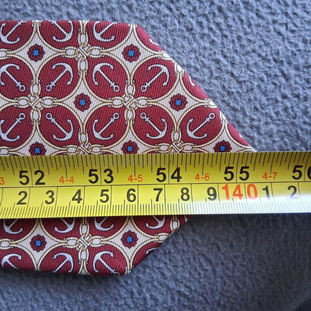 Vintage Gucci Silk Tie Made In Italy Nautical Anchor Pattern Designer Classic - Picture 8 of 8